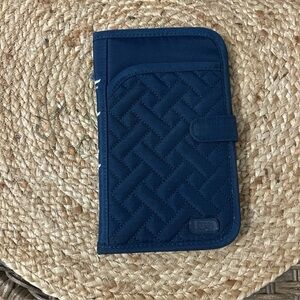 Lug Tandem Live Laugh Love  Snap Wallet Passport Travel Navy Blue